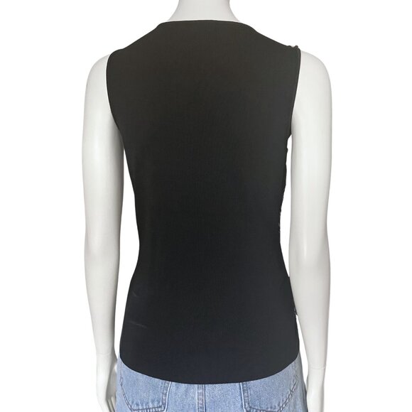 Vintage Y2K Black Multicolor Sequin Going Out Top S/M Whimsigoth Fairy Goth Tank - Picture 5 of 8